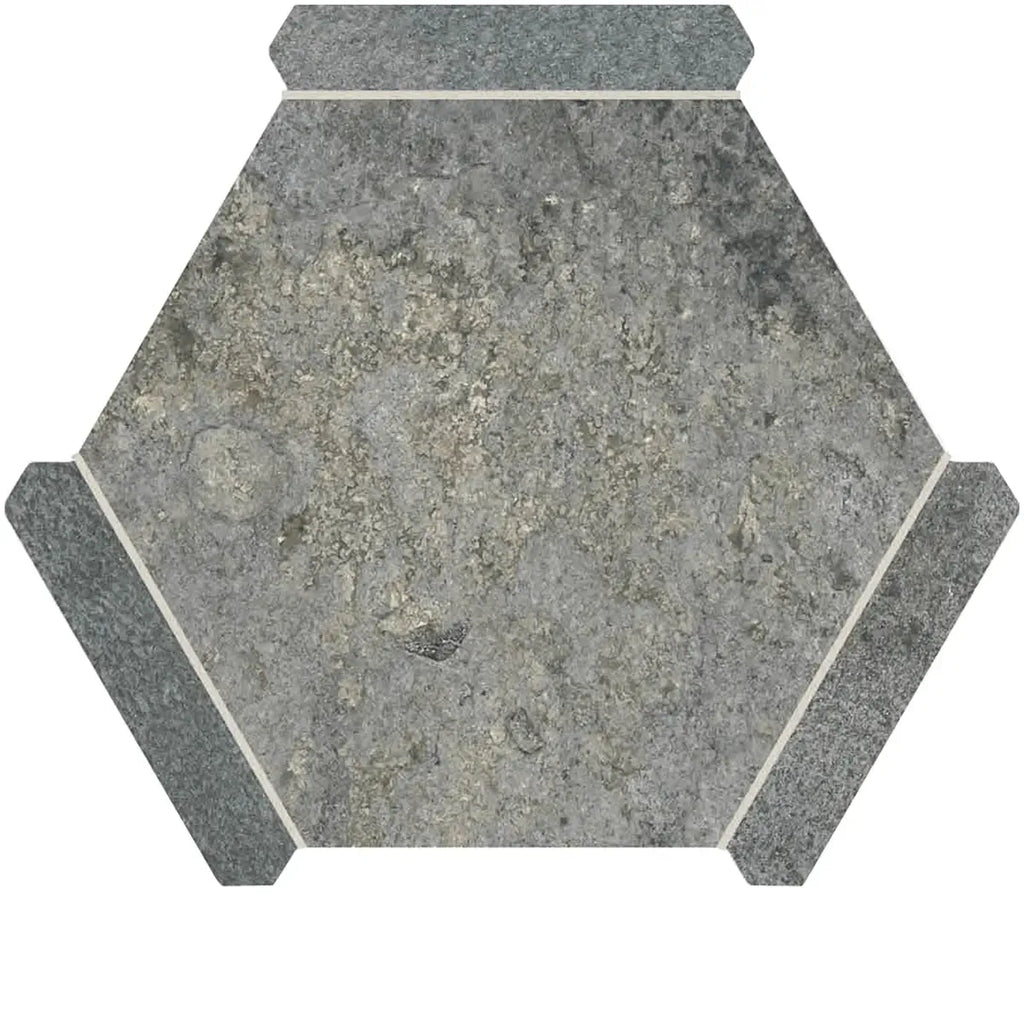 Montura Gray Granite Porcelain Hexagon Tile | Tile Club