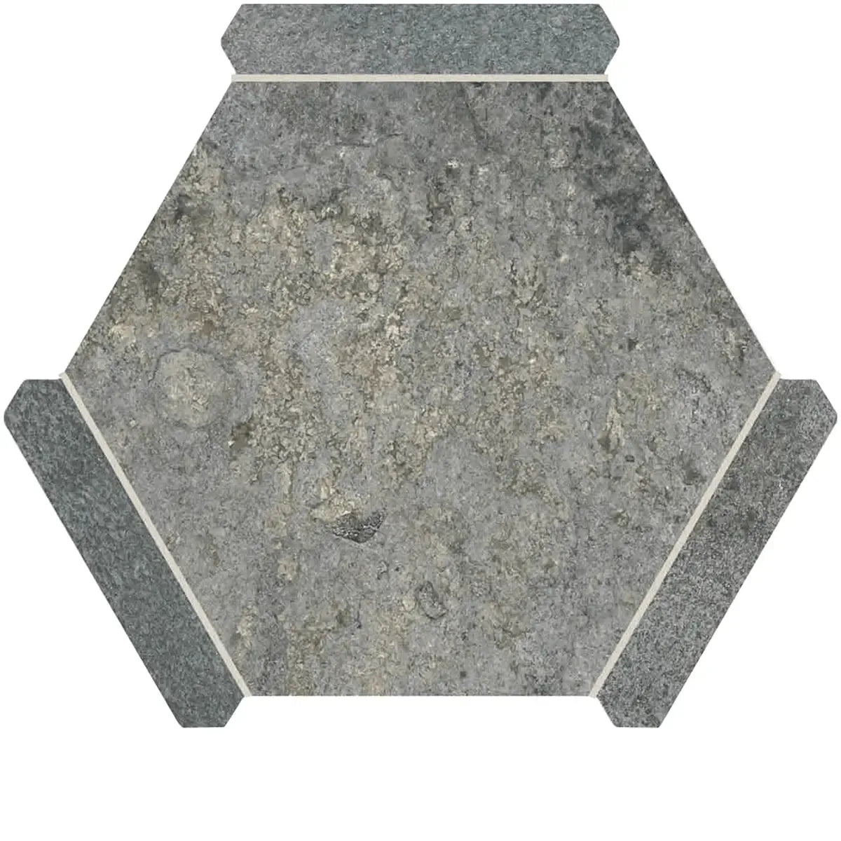 Montura Gray Granite Porcelain Hexagon Tile | Tile Club