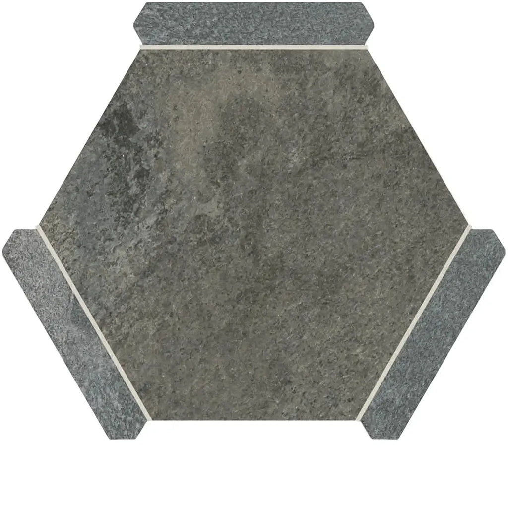 Montura Gray Granite Porcelain Hexagon Tile | Tile Club