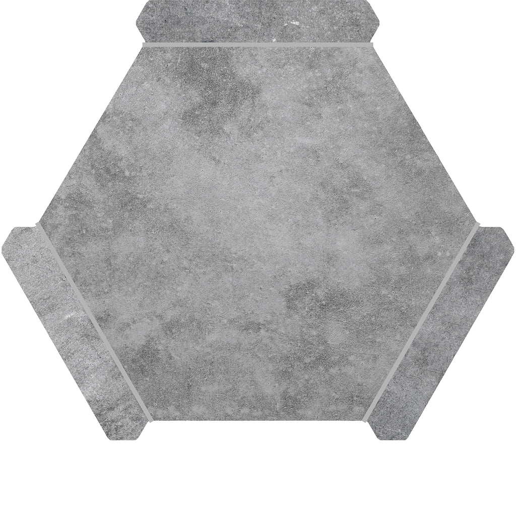 Montura Gray Slate Porcelain Hexagon Tile | Tile Club