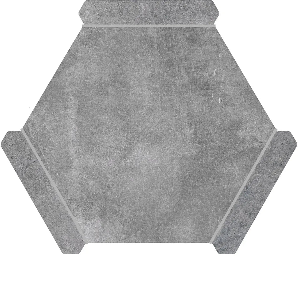 Montura Gray Slate Porcelain Hexagon Tile | Tile Club
