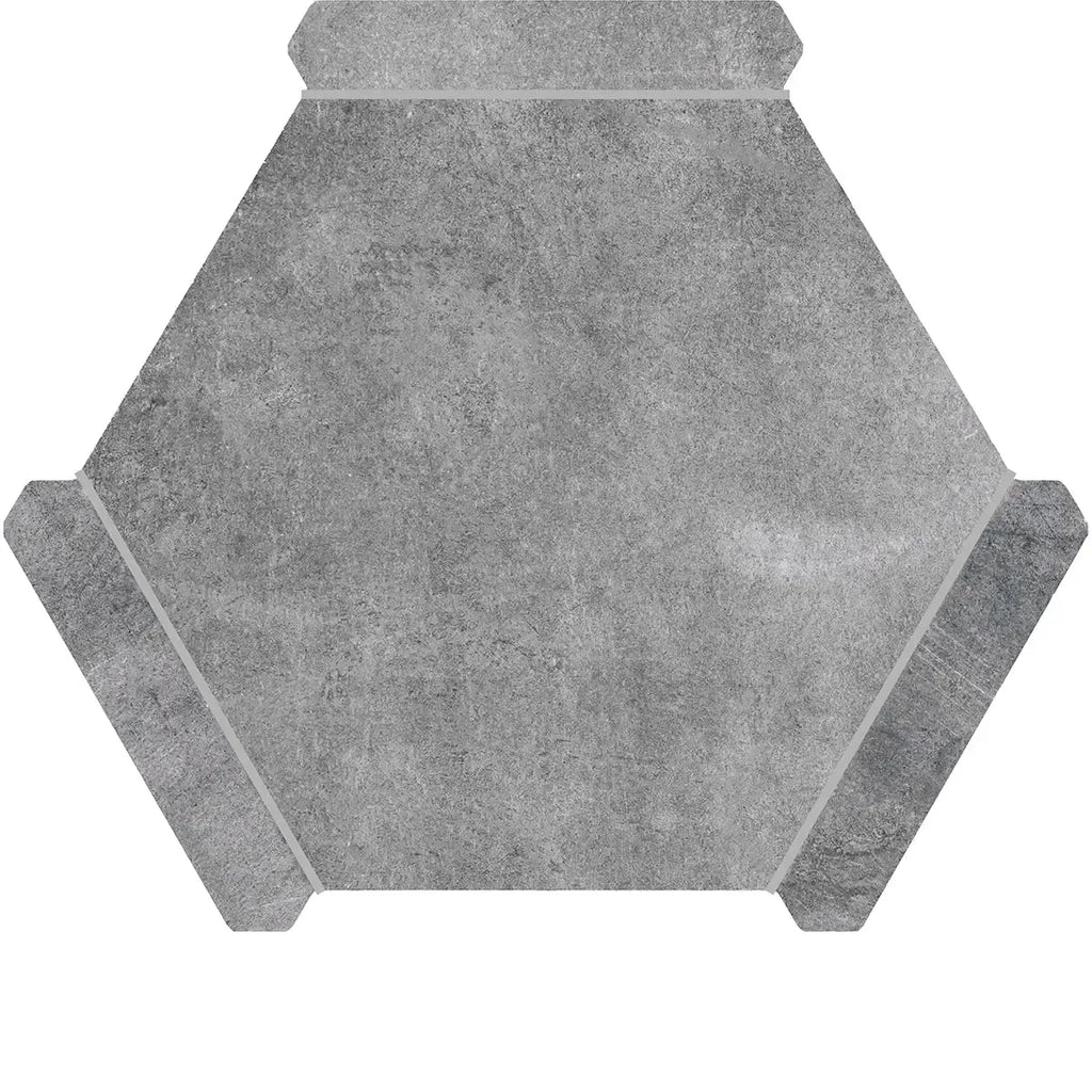 Montura Gray Slate Porcelain Hexagon Tile | Tile Club