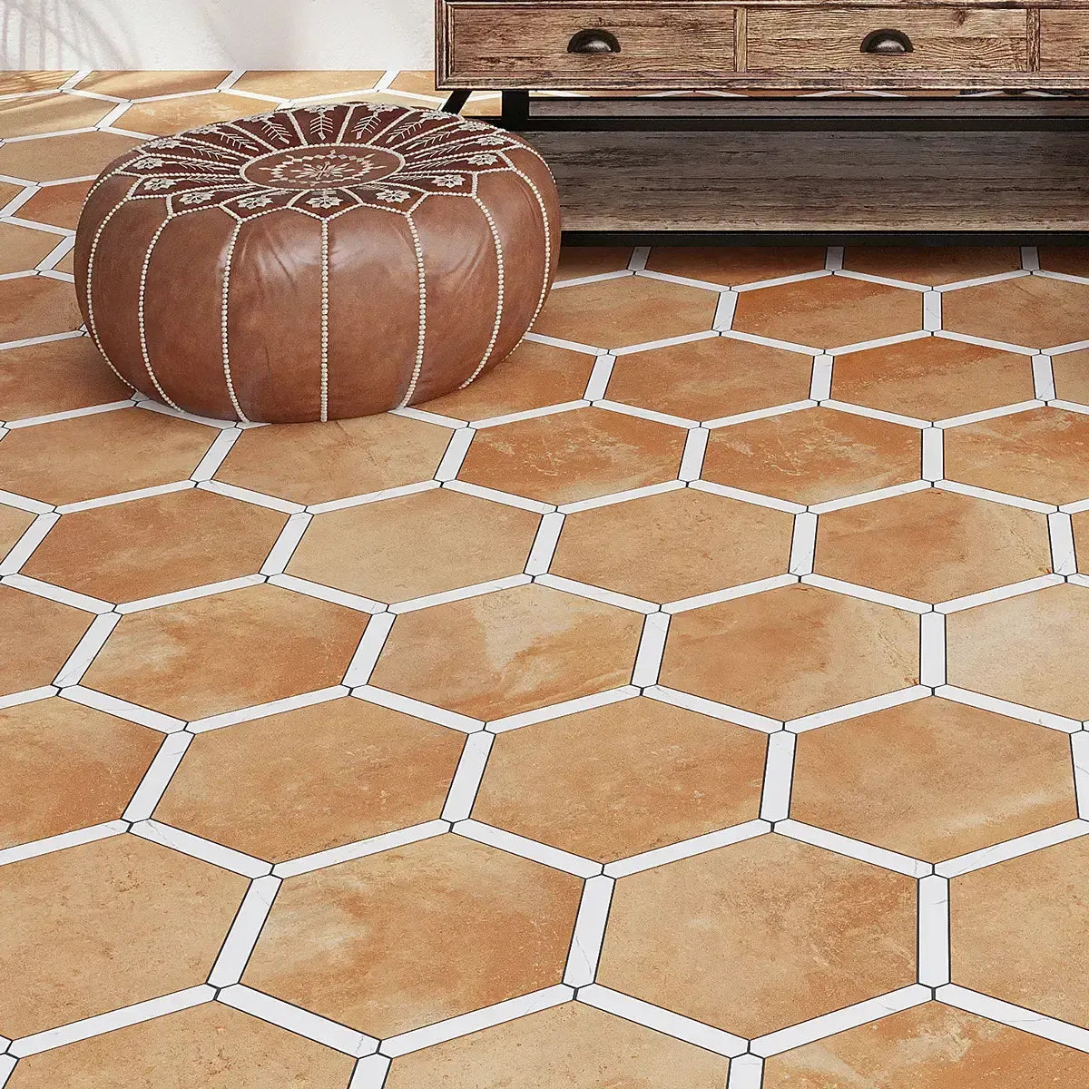 Montura Terracotta Porcelain Hexagon Tile