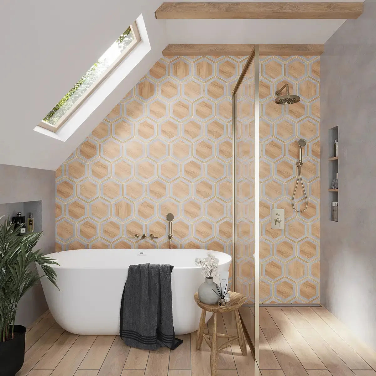 Montura Wood Look Porcelain Hexagon Tile | Tile Club