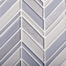 Moongrey Chevron Glass Mosaic Tile