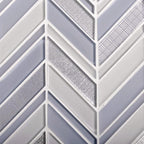 Moongrey Chevron Glass Mosaic Tile | Tile Club