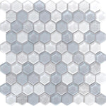 Moongrey Hexagon Glass Mosaic Tile Sample