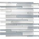 11.8" x 12.2" Moongrey Linear Glass Mosaic Tile | Tile Club | Position1