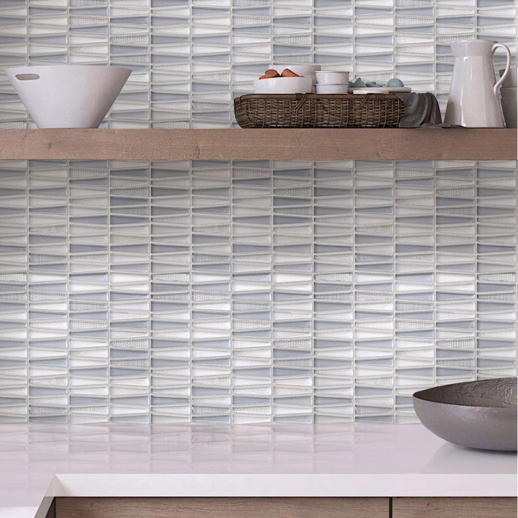 Moongrey Triangle Glass Mosaic Tile | Tile Club