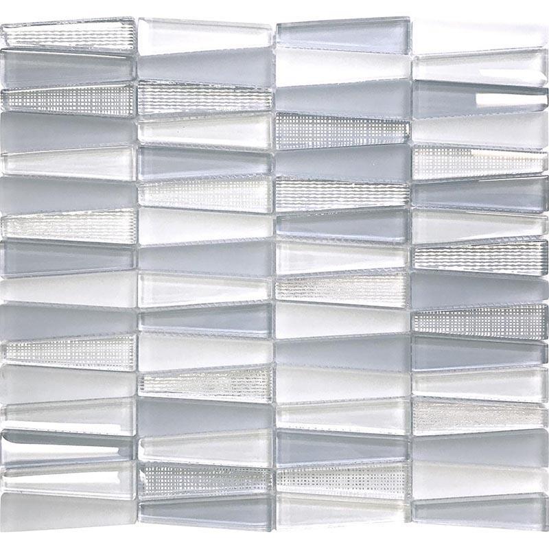 12" x 12.9" Moongrey Triangle Glass Mosaic Tile