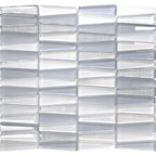 12" x 12.9" Moongrey Triangle Glass Mosaic Tile