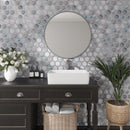 Topaz Marbled Glass Hexagon Mosaic Tile | Tile Club