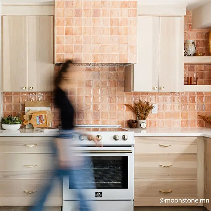 Luna Arc Pink 4x4 Ceramic Square Tile | Tile Club