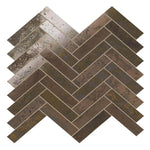 Ionic Herringbone Copper Porcelain Mosaic Tile for Walls, Floors, Shower, Pool