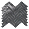 Ionic Herringbone Steel Porcelain Mosaic Tile