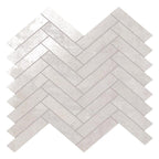 Porcelain white herringbone tile