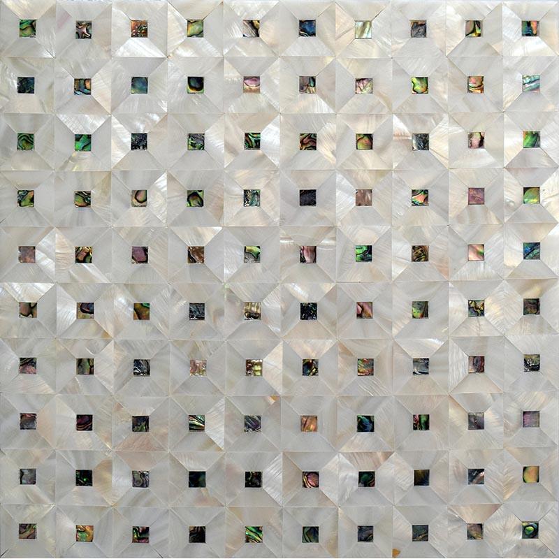 12.1" x 12.1" Mother Of Pearl Abalone Mosaic Tile | Tile Club | Position1