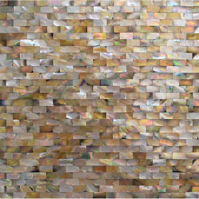 Mother Of Pearl Gold Bricks Mosaic Tile Sample