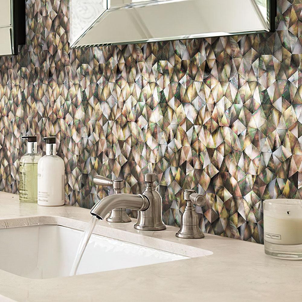 Mother Of Pearl Wild Triangle Mosaic Tile | Tile Club