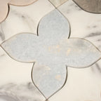 Multicolor Stars and Marble Mosaic Tile