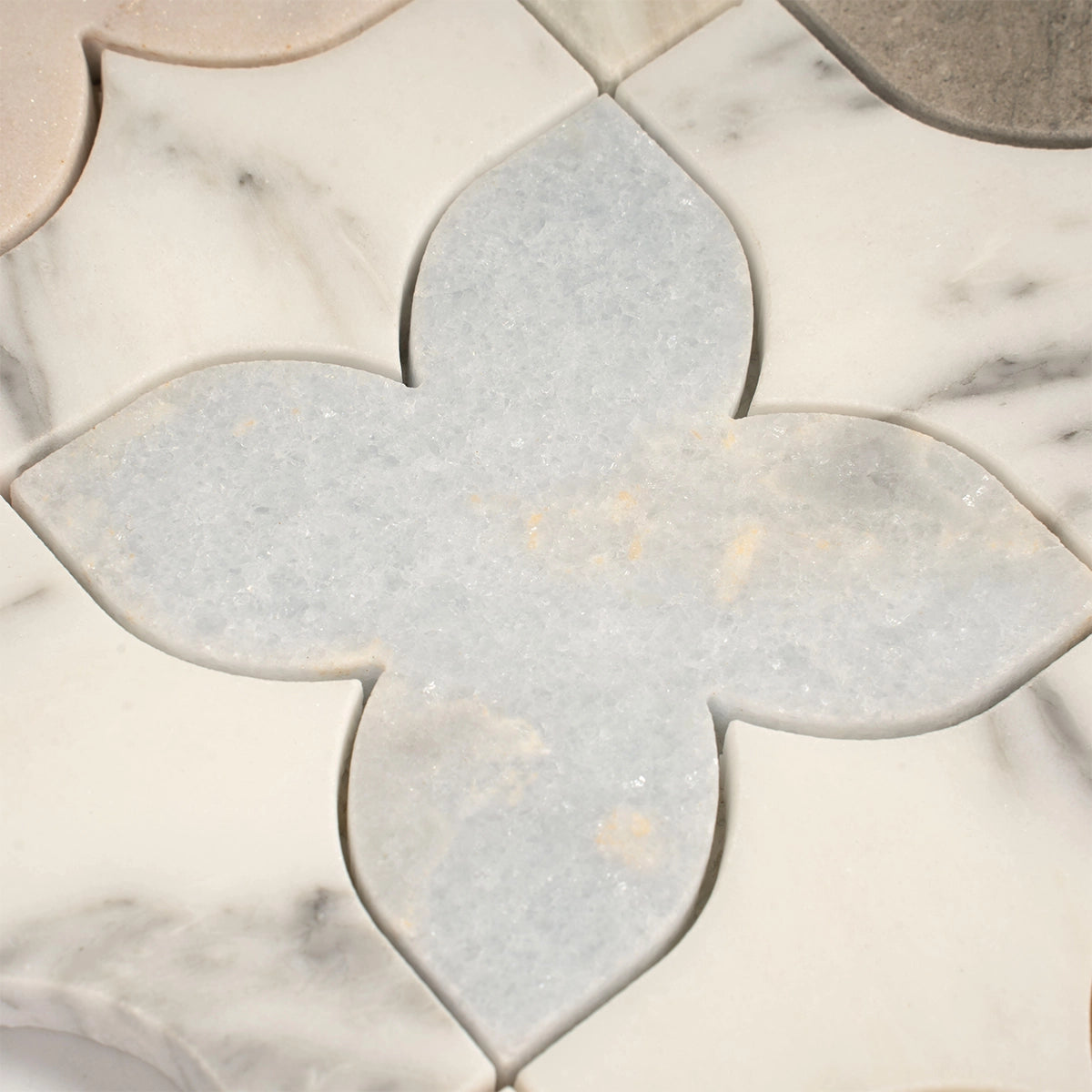 Multicolor Stars and Marble Mosaic Tile