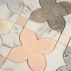 Multicolor Stars and Marble Mosaic Tile