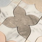 Multicolor Stars and Marble Mosaic Tile