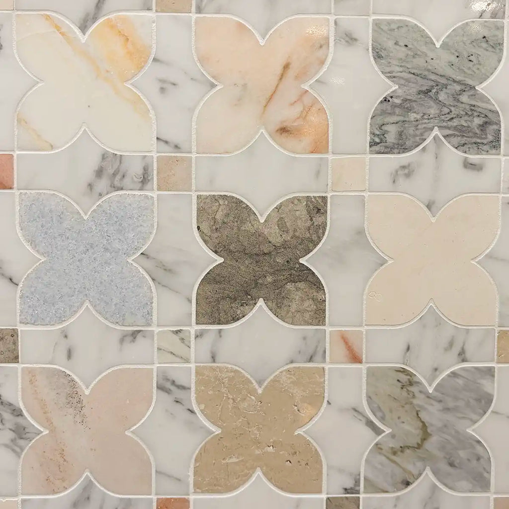 Multicolor Stars and Marble Mosaic Tile | Tile Club