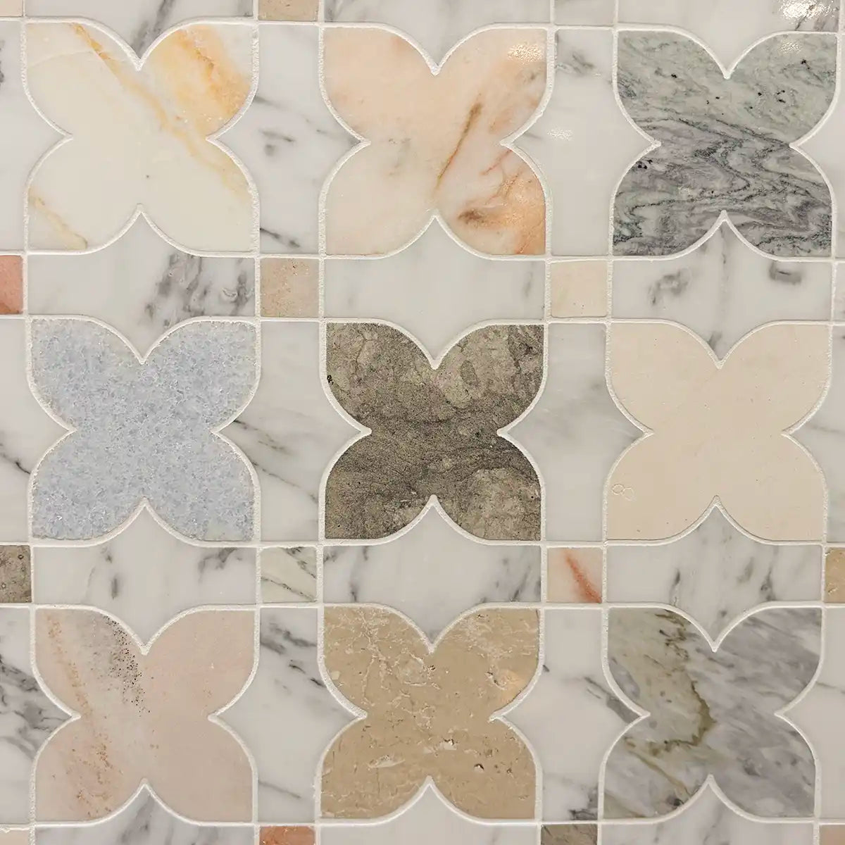 Multicolor Stars and Marble Mosaic Tile | Tile Club