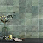 Munson Green Gloss Ceramic Square Tile 6"x6" | Tile Club