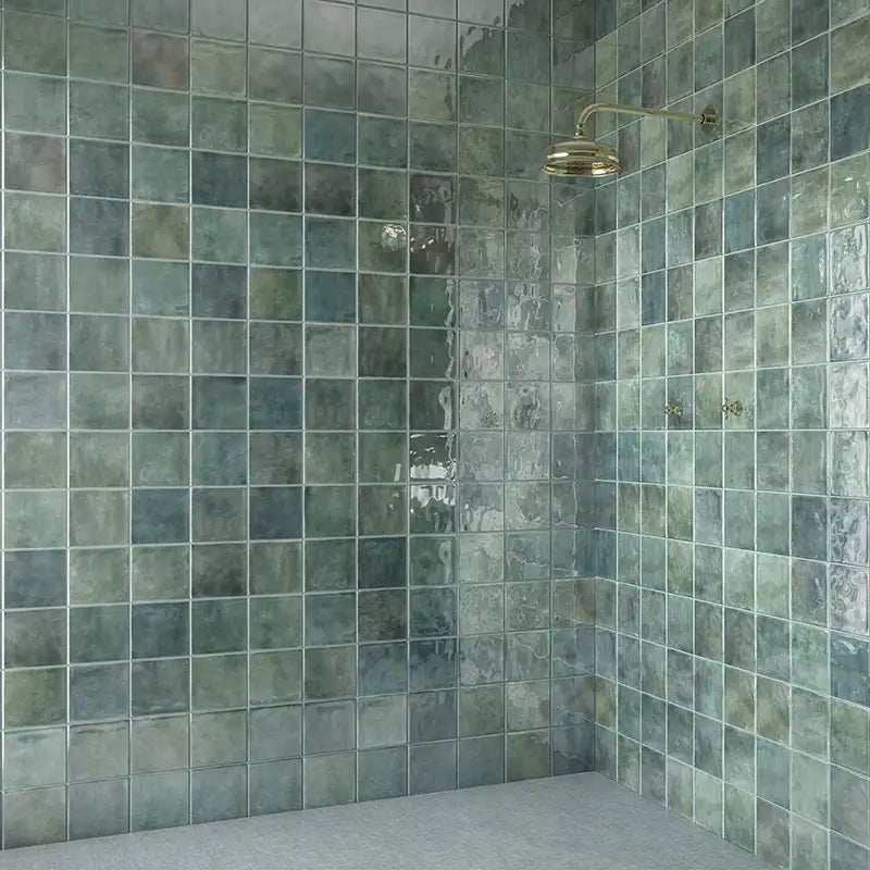 Munson Green Gloss Ceramic Square Tile 6"x6" | Tile Club
