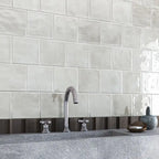 Munson Off White Gloss Ceramic Square Tile 6"x6" | Tile Club