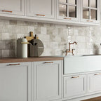 Munson Off White Gloss Ceramic Square Tile 6"x6" | Tile Club