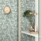 Nautical Blue & White Mixed Squares Glass Pool Tile | Tile Club