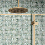 Nautical Blue & White Mixed Squares Glass Pool Tile | Tile Club