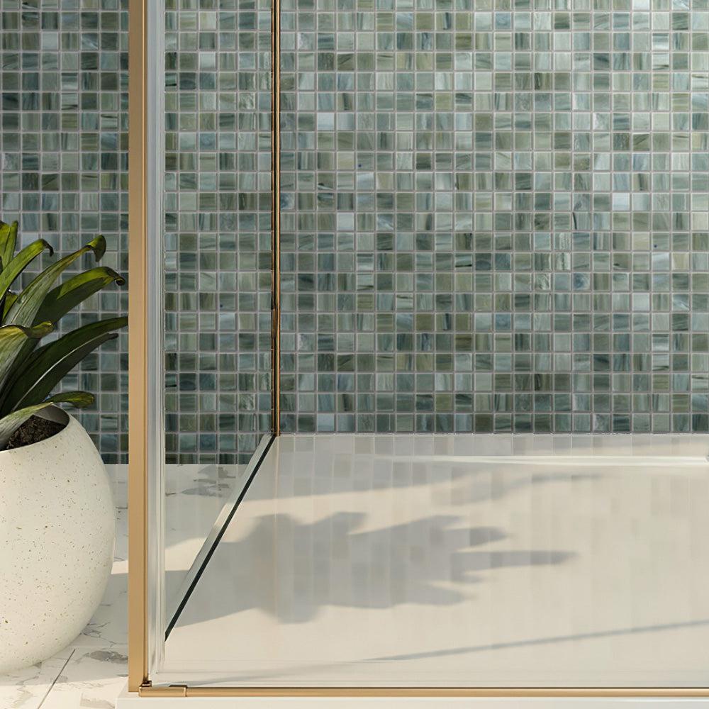 Nautical Blue & White Mixed Squares Glass Pool Tile | Tile Club