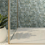 Nautical Blue & White Mixed Squares Glass Pool Tile | Tile Club