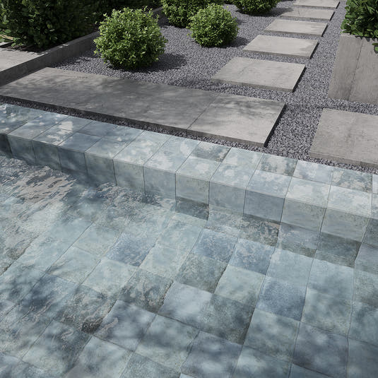 Nerida Blue Glossy 5.9" Porcelain Pool Tile | Tile Club