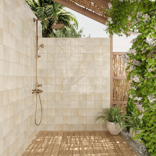 Nerida Canvas Glossy 5.9" Porcelain Pool Tile | Tile Club