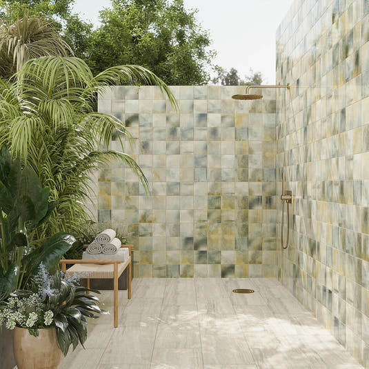 Nerida Celadon Glossy 5.9" Porcelain Pool Tile | Tile Club