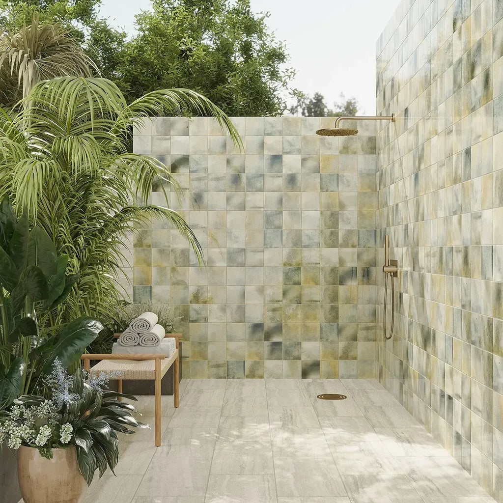 Nerida Celadon Glossy 5.9" Porcelain Pool Tile | Tile Club