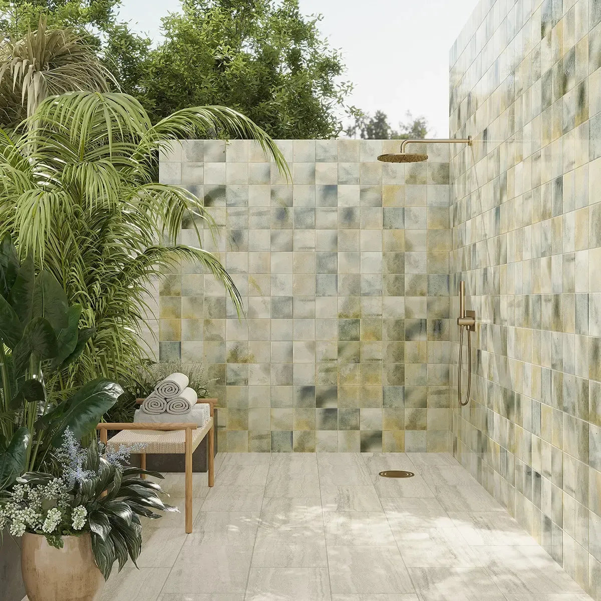 Nerida Celadon Glossy 5.9" Porcelain Pool Tile | Tile Club