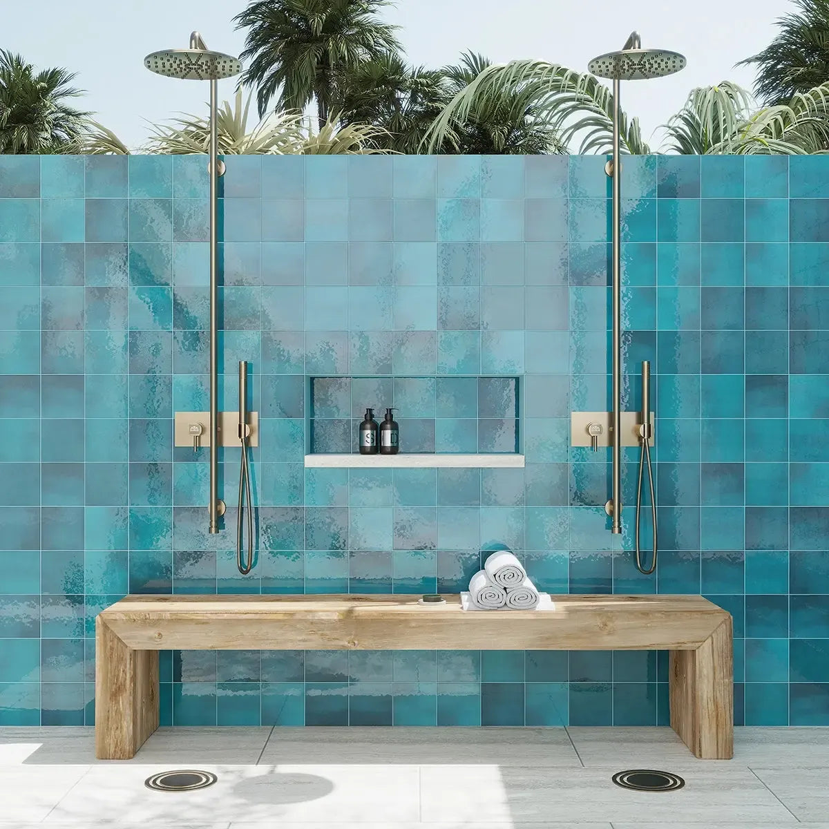 Nerida Glacier Glossy 5.9" Porcelain Pool Tile | Tile Club