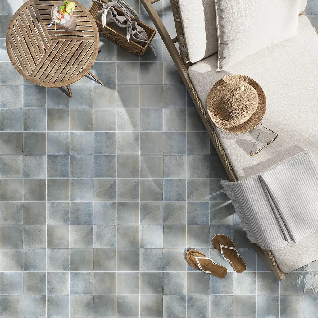 Nerida Sea Matte 5.9" Porcelain Pool Tile | Tile Club