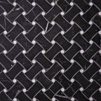 Nero Marquina Curved Basket Weave With White Dots Marble Mosaic Tile