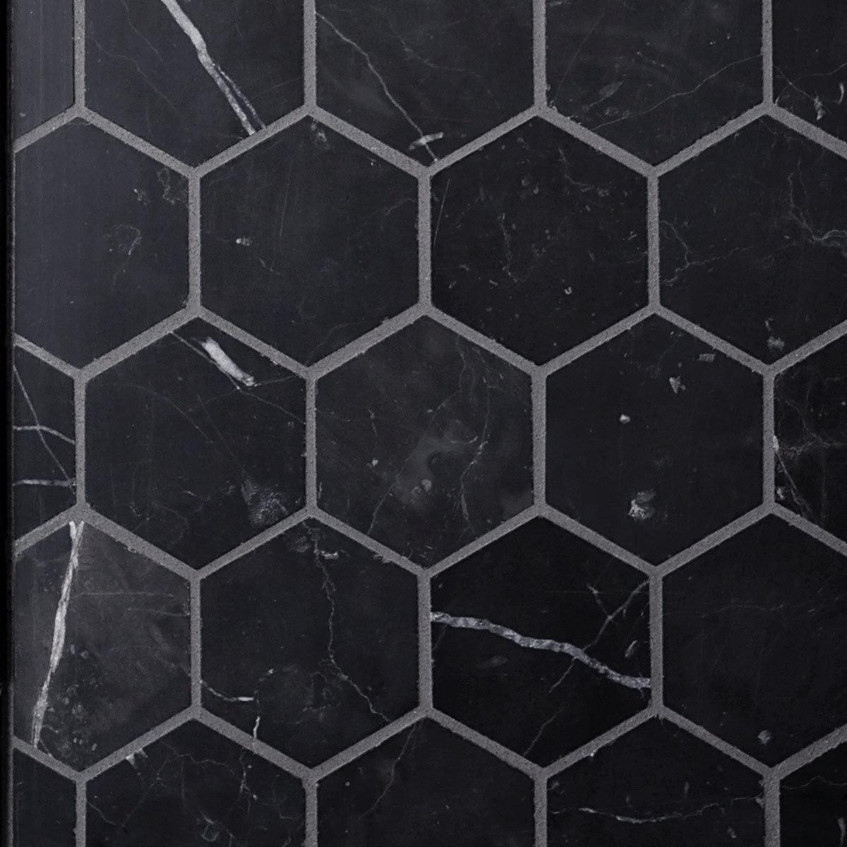 Black Marble Hexagon Mosaic Tile