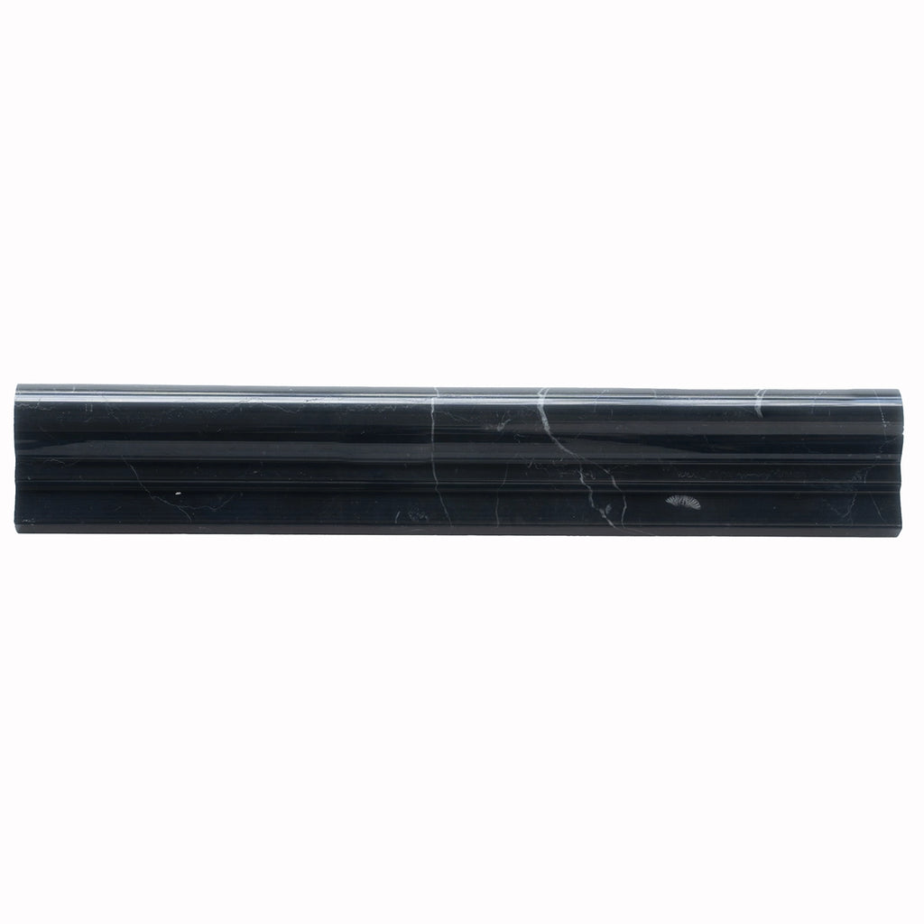 Nero Marquina Marble Chair Rail Polished | Tile Club