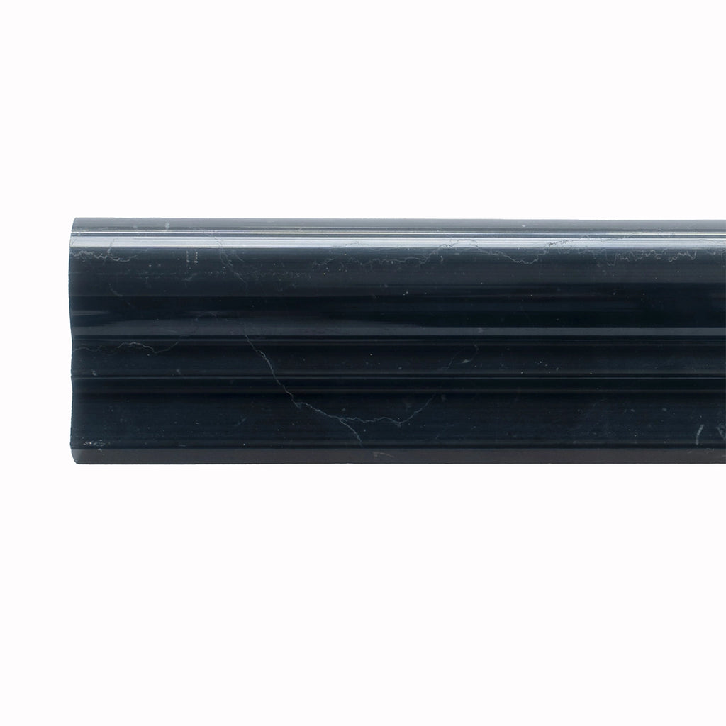 Nero Marquina Marble Chair Rail Polished | Tile Club
