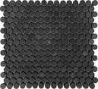 Nero Marquina Penny Tumbled Mosaic Tile 
