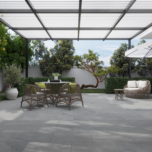 Newport Anthracite Concrete Look Porcelain Tile 12x24 | Tile Club